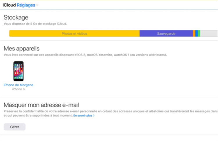 cliquer sur mes appareils