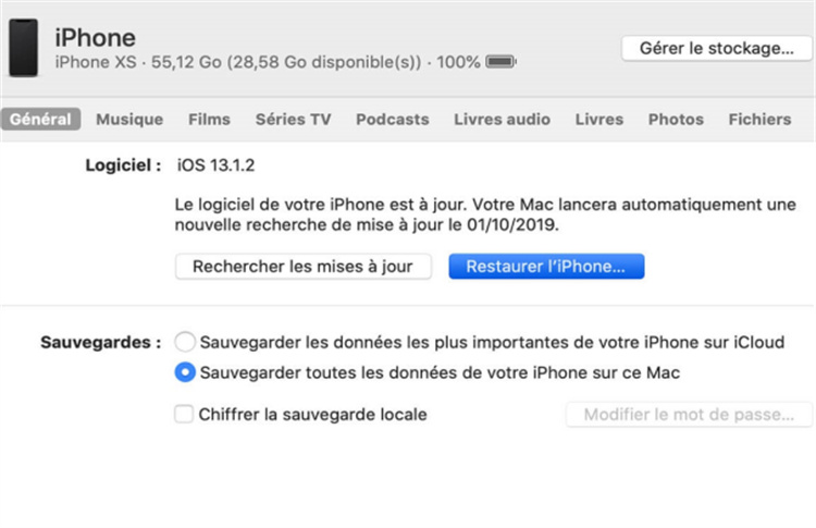 itunes restaurer iphone