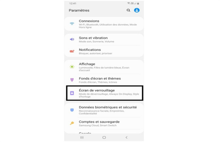 ecran de verrouillage