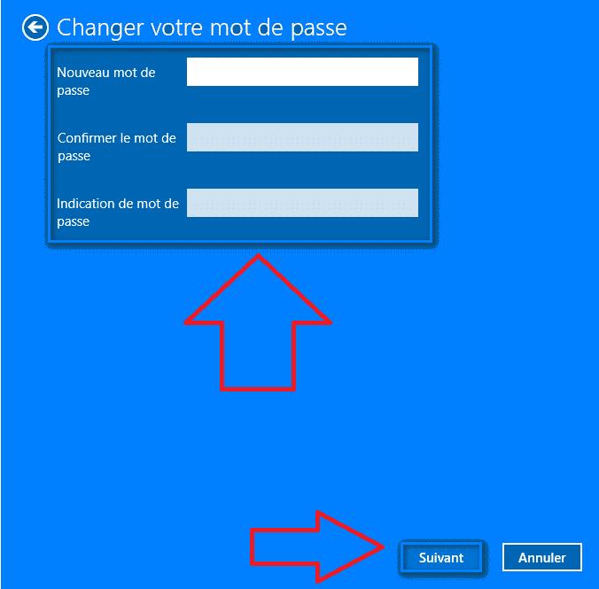 cliquer Terminer pour supprimer le mot de passe windows 10