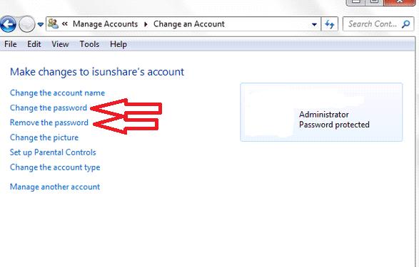 Supprimer le mot de passe pour continuer
