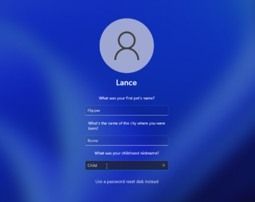 Répondez aux 3 questions de sécurité