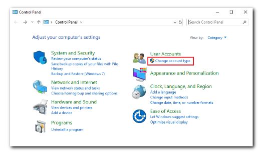 Modifier le type de compte
