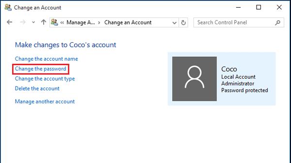 changer le mot de pass