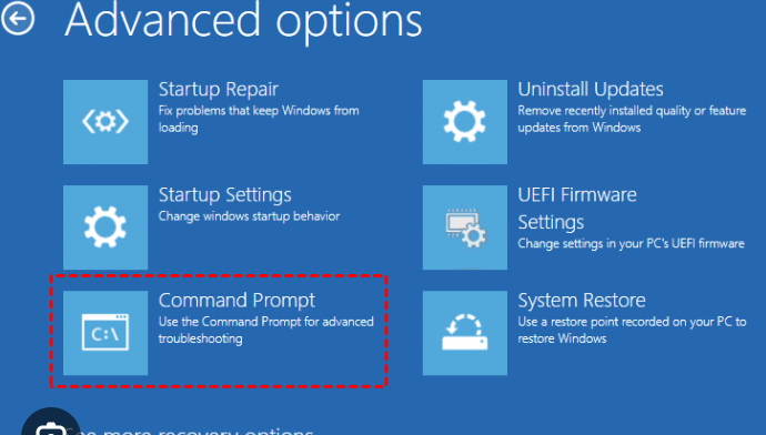 choisissez l'Invite de commande