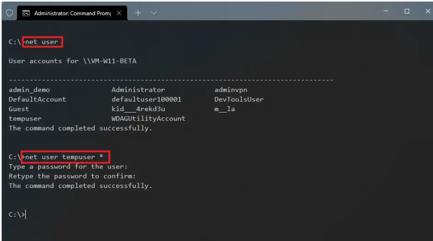 modifier le mot de passe d'un compte Windows 11 