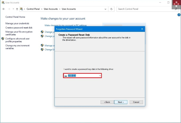 Choisissez la clé USB