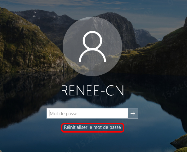 Cliquez sur Réinitialiser le mot de passe