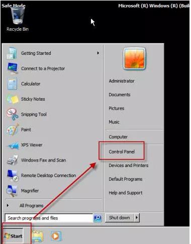 choisir Panneau de configuration