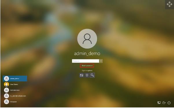 cliquer réinitialiser le mot de passe