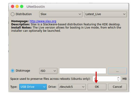 choisir et le copiera sur la clé USB