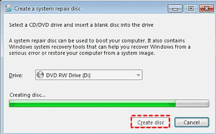 Insérez un DVD et créez un disque