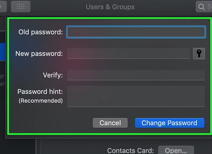 saisir un nouveau mot de passe