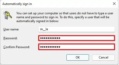 Entrez votre mot de passe Microsoft et confirmez