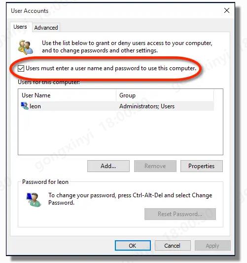 enlever le mot de passe au démarrage de windows 10 avec netplwiz