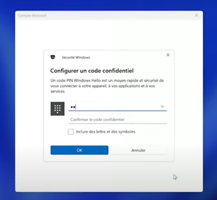 Réinitialiser un nouveau code