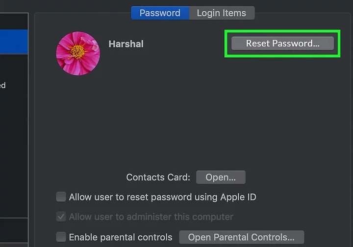 Réinitialiser le mot de passe