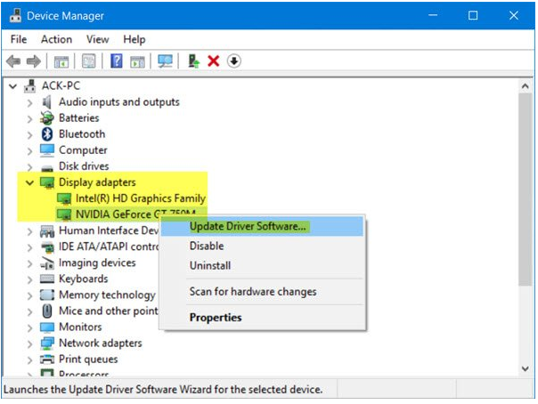 Mettre à jour les pilotes de carte graphique obsolètes 
