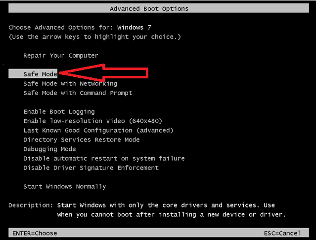 Utiliser le mode sans échec pour réinitialiser Windows 7