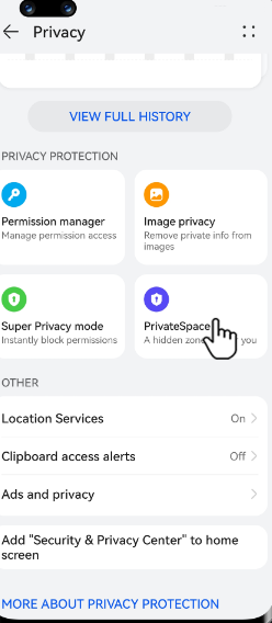 utiliser Espace Privé pour débloquez une tablette Huawei quand on a oublié le code