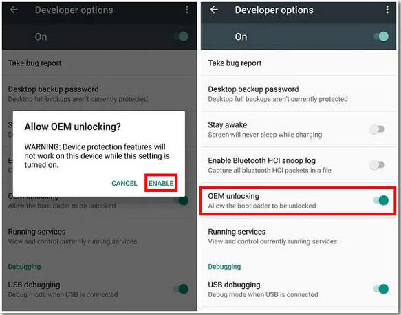 déblocage google frp après un hard reset