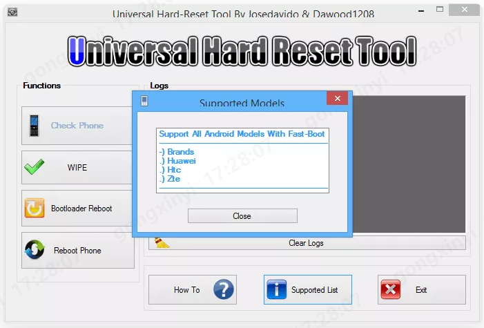 Universal Hard Reset Tool pour Réinitialiser un Téléphone Android