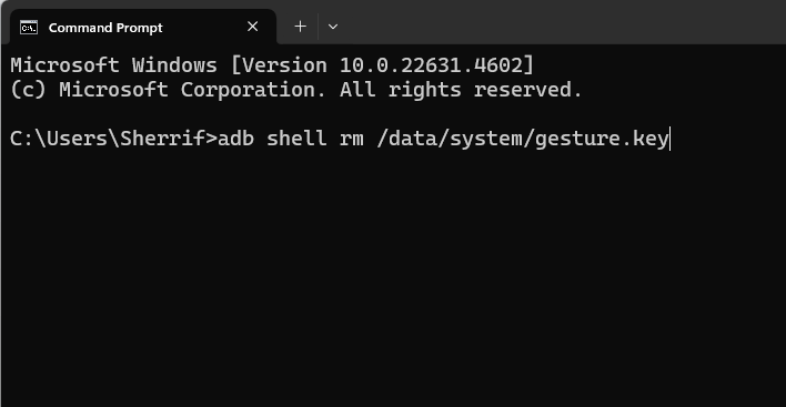 Utilisation de la commande ADB