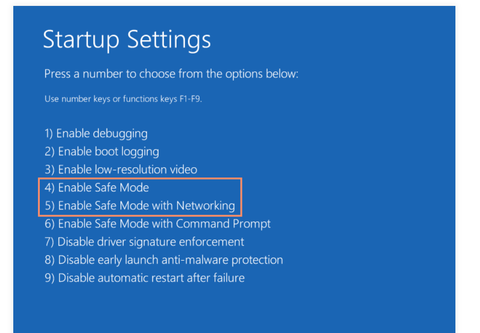 démarrer en mode sans échec