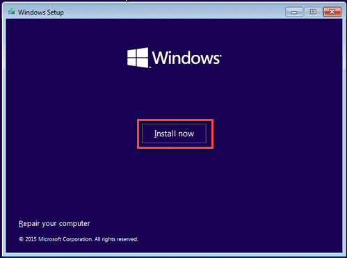 Cliquez sur Installer maintenant