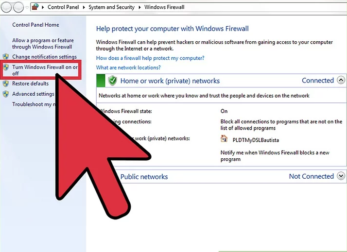 désactiver le pare-feu ou le logiciel de sécurité
