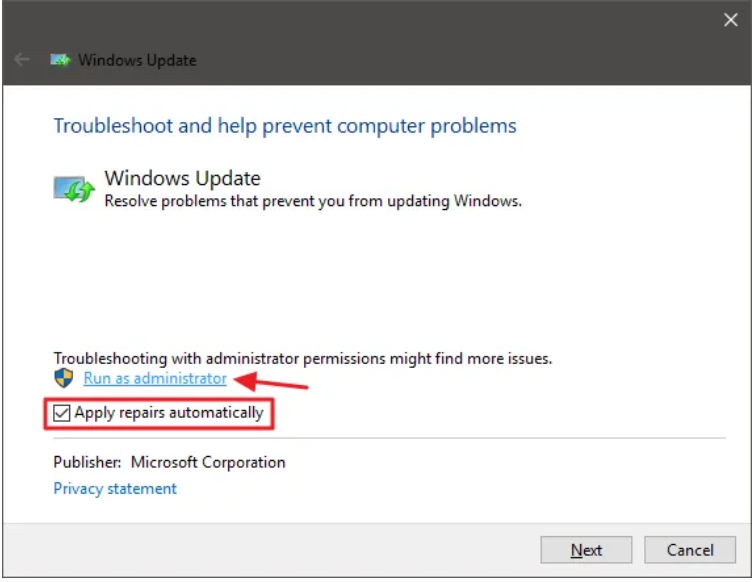 Exécuter en tant que administrateur