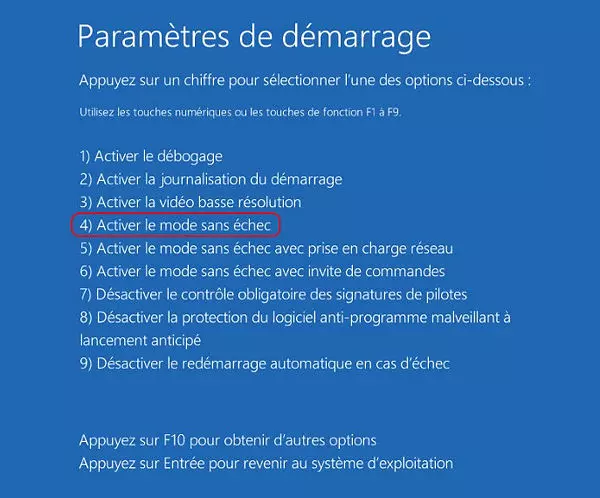 activer la mode sans échec pour démarrer votre PC