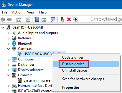 sélectionnez Désactiver