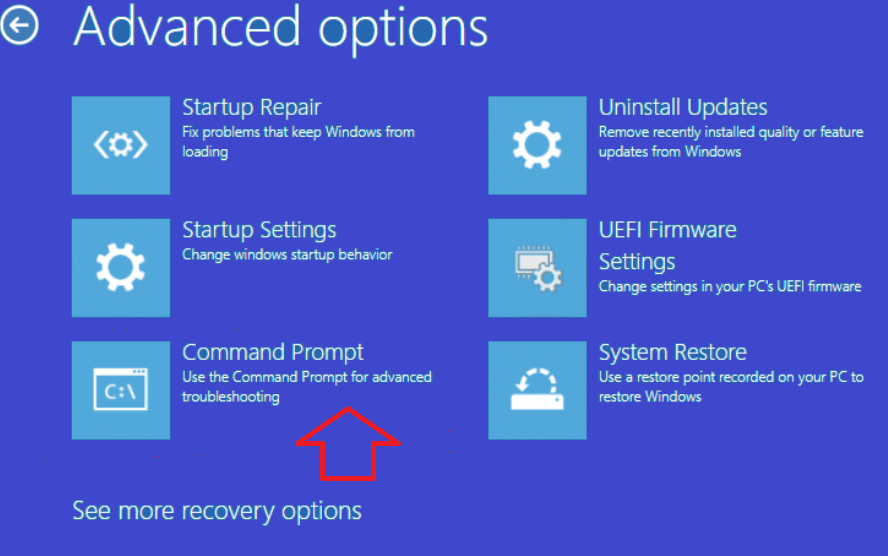 sélectionnez Invite de commande