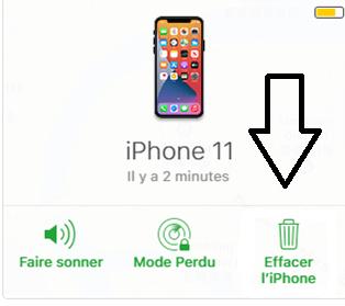 effacer l'iPhone