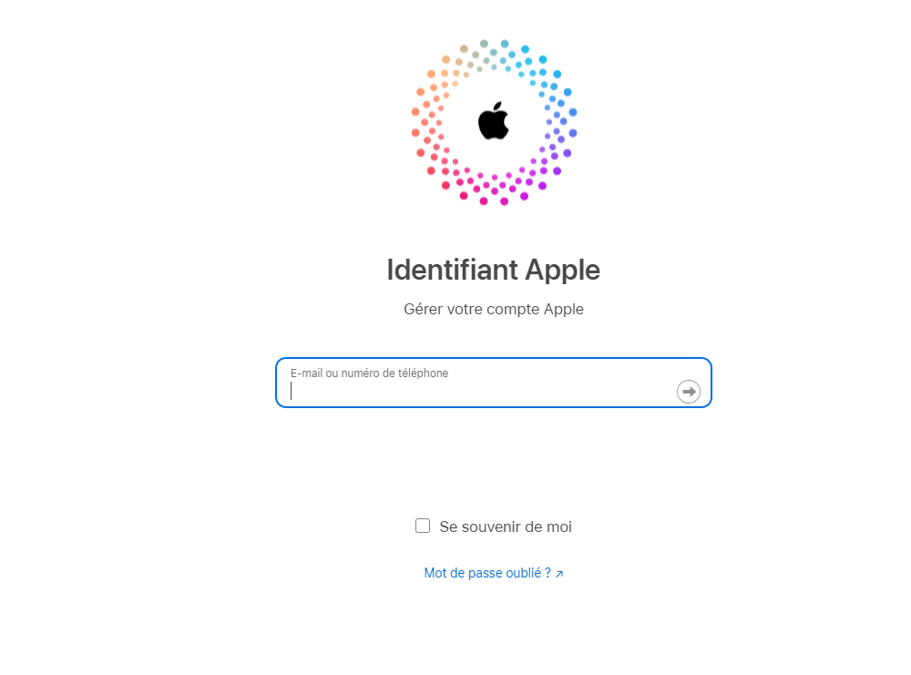 Accédez à appleid.apple.com