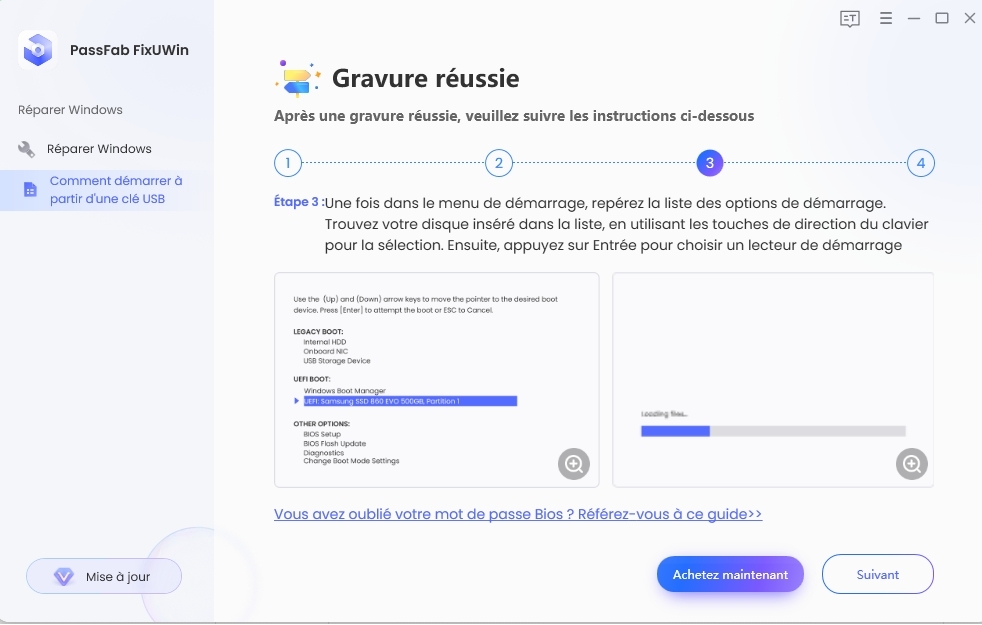 sélectionner le lecteur de démarrage
