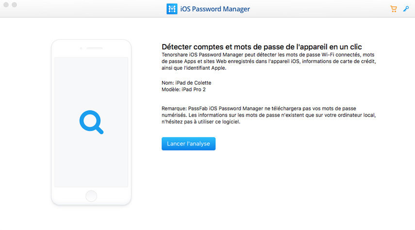 lancer l’analyse de PassFab iOS Password Manager