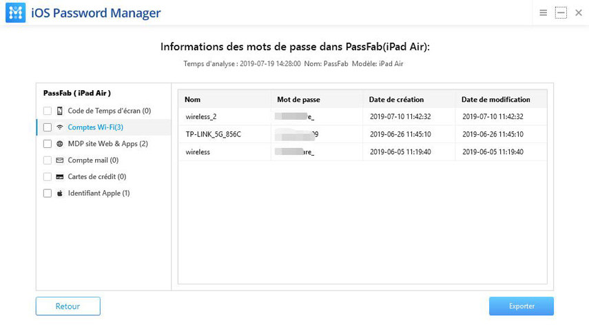 retrouver mot de passe