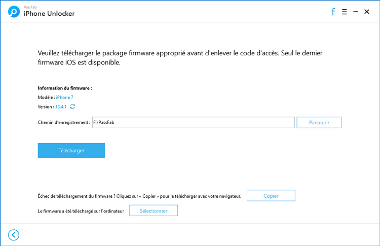 Téléchargez le package Firmware