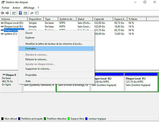 formater disque
