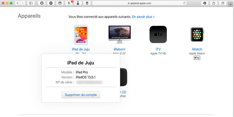 supprimer identifiant Apple iPhone