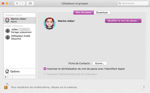 trousseau mot de passe Mac