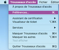 supprimer mot de passe trousseau Mac