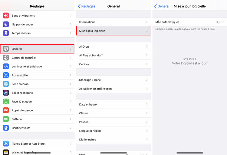 Effectuer les mises à jour iPhone
