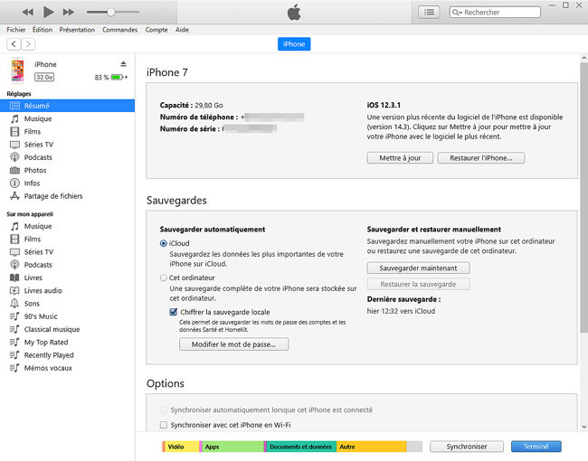 déverrouiller l'iPhone sans bouton d'accueil via iTunes