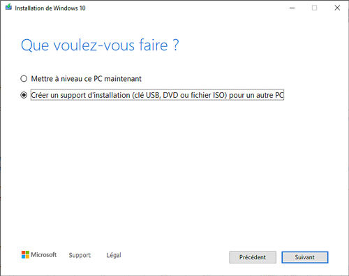 Créer un support d’installation
