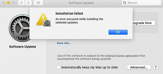 l'installation a échoué une erreur s'est produite lors de l'installation des mises à jour sélectionnées