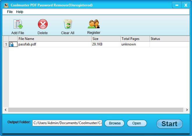 coolmuster pdf password remover