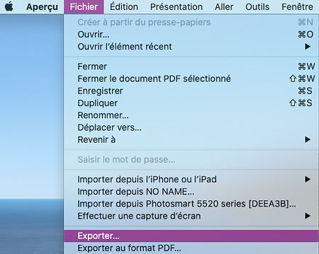 Exporter un fichier
